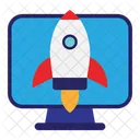 Business Rocket Launch Icon