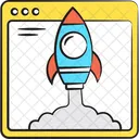 Business Rocket Launch Icon