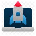 Startup Laptop Rocket Icon