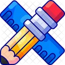 Stationary Pencil Ruler Icon