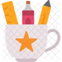 Stationary Cup Pencil Pen Icon