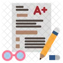 Stationary Eye Glasses Pencil Icon