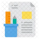 Stationery Paper Pencil Icon
