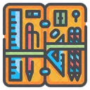 Stationery Eraser Ruler Icon