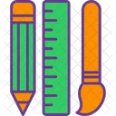 Stationery Ruler Pencil Icon