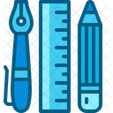 Stationery Ruler Pen Icon
