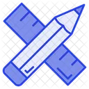 Stationery Pencil Ruler Icon