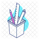 Stationery Tool Bucket Pencil Ruler Icon