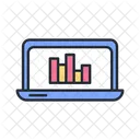 Statistic Laptop Barchart Icon