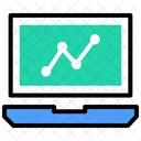 Statistics Laptop Graph Icon
