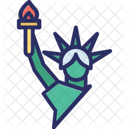 Statue Of Liberty Icon - Download in Colored Outline Style