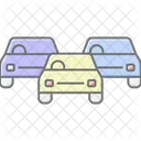 Verkehrsstau Lineares Farbsymbol Symbol