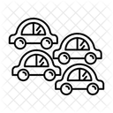 Stau Seitenansicht  Symbol