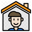 Man House Stay At Home Icon