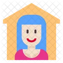 House Woman Stay At Home Icon