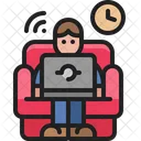 Stay At Home Sofa Cozy Icon