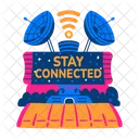 Stay Connected Satellite Signals Icon