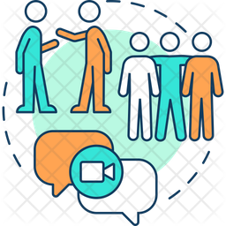 Stay connected socially Icon - Download in Colored Outline Style