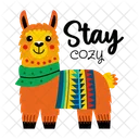 Stay Cozy Llama Animal Icon