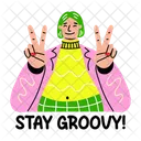 Stay Groovy Happy Smiling Icon