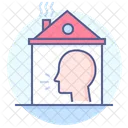 Button Stay Home Social Distancing House Isolation Icon