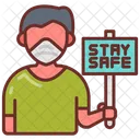 Stay Safe Board Motto Icon