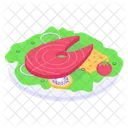 Pork Steak Steak Plate Food Icon