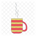 Steamed Cup Mug Striped Steamed Coffee Cup Icon