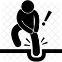 Feststecken Loch Bein Lutschen Symbol