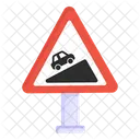 Steep Road Steep Ascent Traffic Board Icon