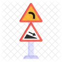 Steep Descent Right Turn Board Traffic Board Icon