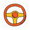 Steering wheel handrawn  Icon