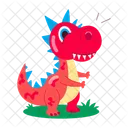 Dinosaur Stickers Dinosaur Cartoon Dinosaur Mascot Icon