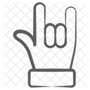 Rockhand Cooles Handzeichen Handbewegung Symbol