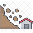 Steinschlag Felssturz Steinschlag Symbol