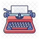 Stenographer Typewriter Typing Icon