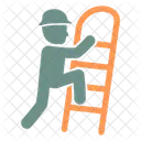 Stepladder Construction Worker Icon