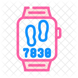 Steps Counting Icon - Download in Colored Outline Style