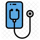 Gesundheitscheck Smartphone Stethoskop Symbol