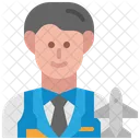 Steward Flight Attendant Avatar Icon