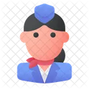 Stewardess Flight Attendant Air Hostess Icon