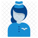 Stewardess Air Hostess Flight Attendant Icon