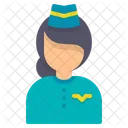 Stewardess Air Hostess Flight Attendant Icon