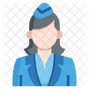Stewardess Flight Attendant Air Hostess Icon