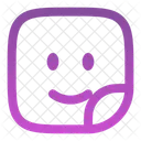 Sticker smile square  Icon