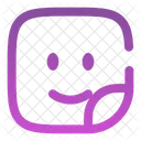 Sticker Smile Square Icon
