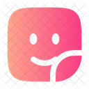 Sticker Smile Square Icon