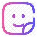 Sticker Smile Square Smiley Smile Icon