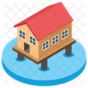 高床式住宅、洪水対策、住宅 アイコン