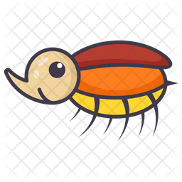 Stink bug icon download in colored outline style